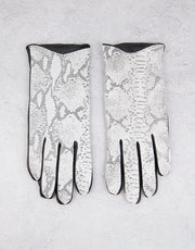 Barneys Originals Womens Barney's Snake Print & Real Le In Grey