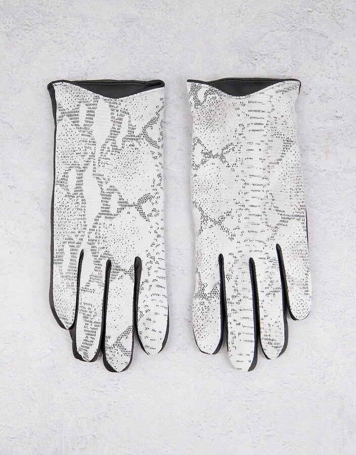 Barneys Originals Womens Barney's Snake Print & Real Le In Grey