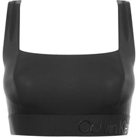 Calvin Klein Women's Black Gloss Wet Look Square Neck Unlined Bralette