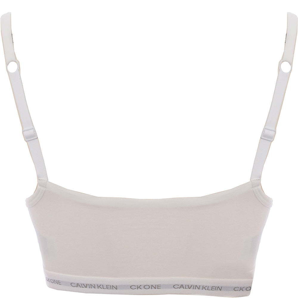 Calvin Klein CK One Cotton 2 pack unlined logo bralettes in white red star print