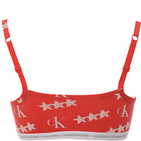 Calvin Klein Womens CK One Cotton 2 Pack Logo Bra in Red Star Print