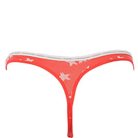 Calvin Klein Womens CK One Cotton 2 Pack Logo Thongs in White Red Star Print