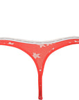 Calvin Klein Womens CK One Cotton 2 Pack Logo Thongs in White Red Star Print