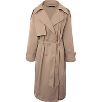 In The Style Plus Women's Belted Trench Coat in Camel