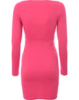 Unique21 Womens Pink Cut-Out Long Sleeve Mini Dress