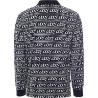 Obey Men's Black Wergner Jacquard Long Sleeve Polo