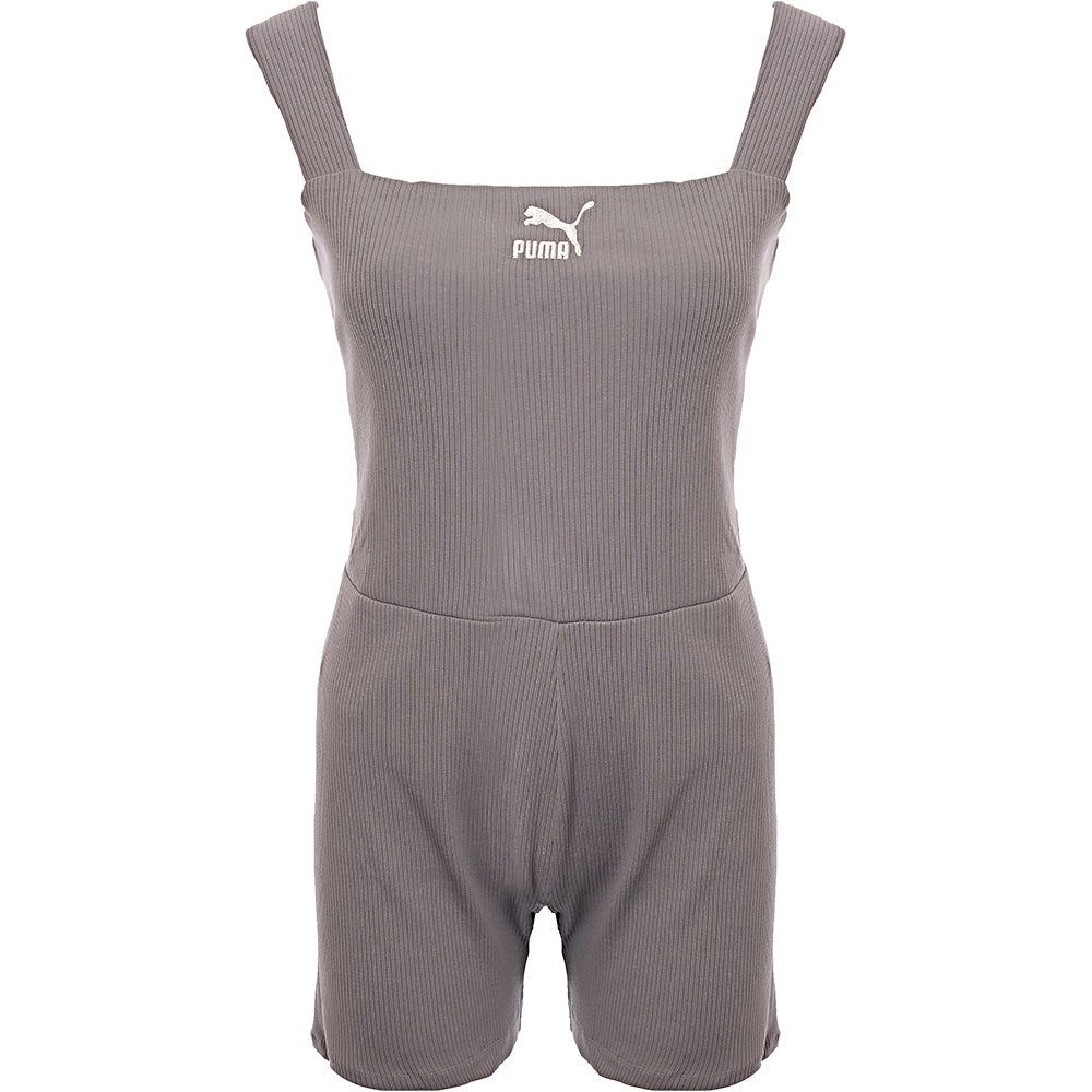 Puma Womens Classics Ribbed Unitard in Grey