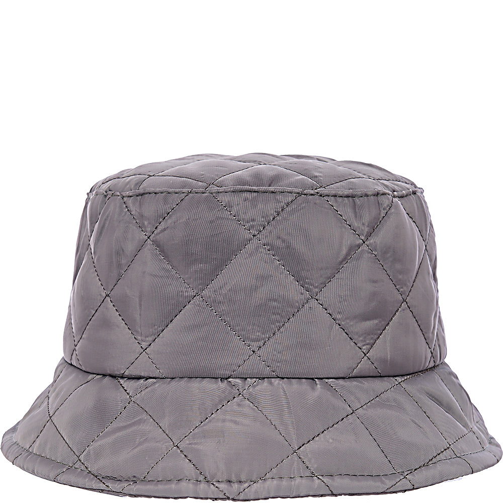 SVNX Mens Grey Quilted Bucket Hat