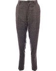 Mens Gianni Feraud Slim Fit Double Pleated Trousers in Brown