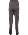 Mens Gianni Feraud Slim Fit Double Pleated Trousers in Brown