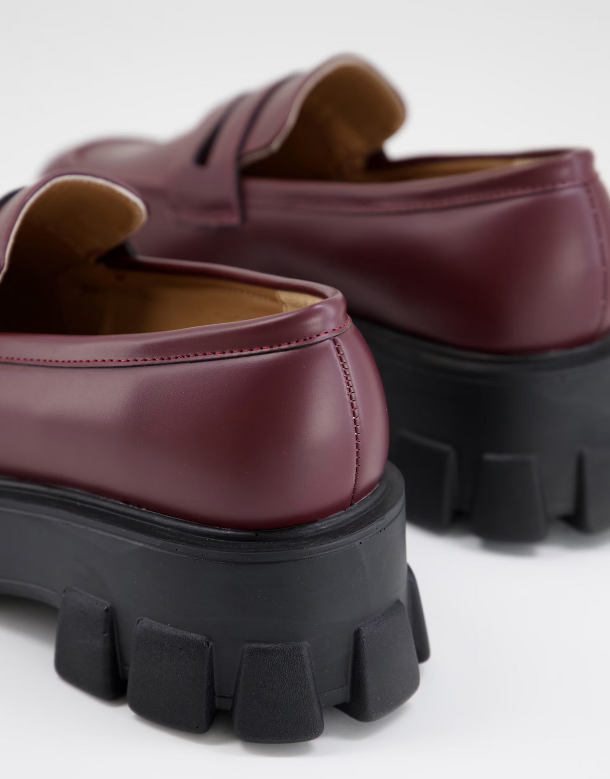 Truffle Collection Mens Extreme Chunky Loafers in Burgundy