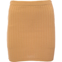 Unique21 Women's Ribbed Waist Mini Skirt in Mustard