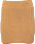 Unique21 Women's Ribbed Waist Mini Skirt in Mustard