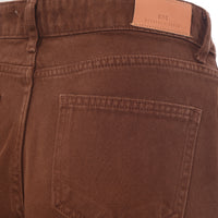 Mango Womens Straight Leg Denim Jeans With Side Split In Brown