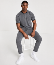 Mauvais Mens Geo Knit Smart Trouser Half Belt In Black
