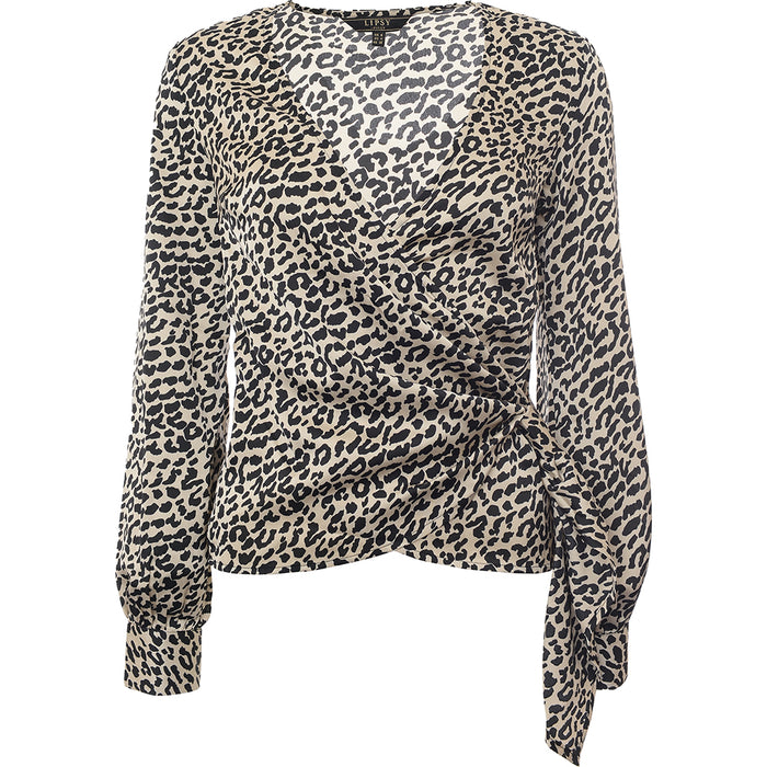 Lipsy Womens Animal Wrap Blouse