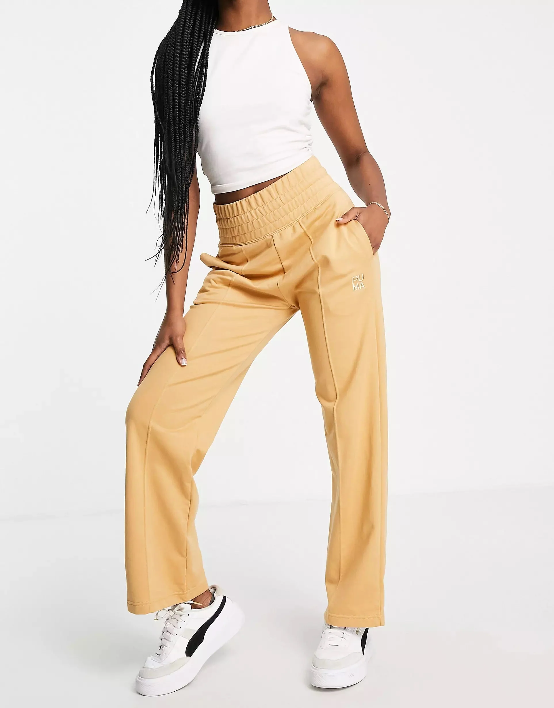 Puma Womens Infuse Straight Leg Pants In Brown