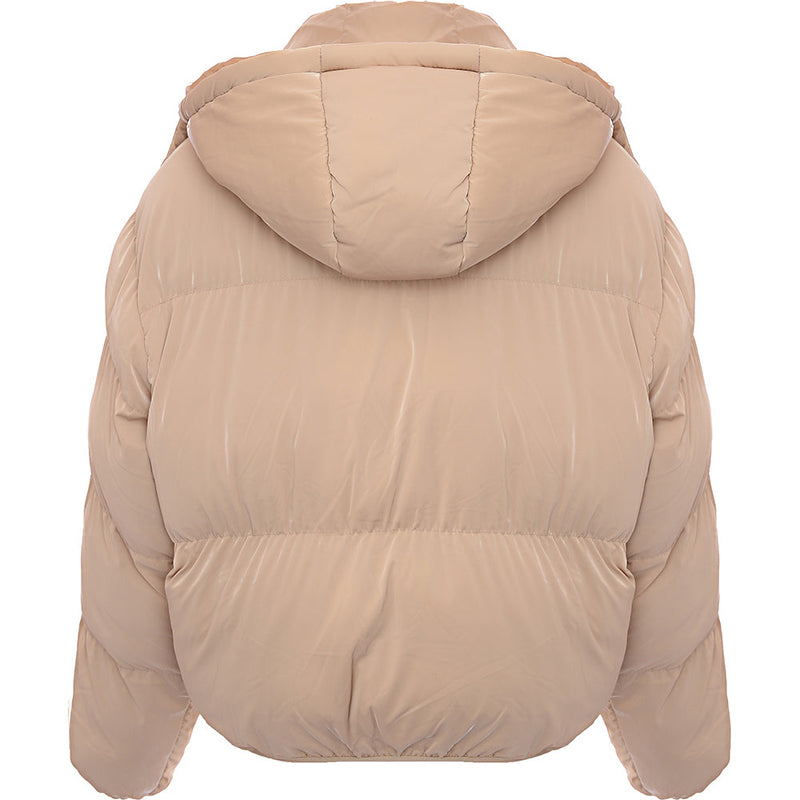 Brave Soul Women's Cream Bunny Hooded Puffer Jacket