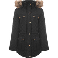 Brave Soul Women's Diamond Quilt Parka Coat