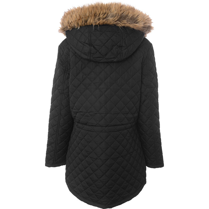 Brave Soul Women's Diamond Quilt Parka Coat