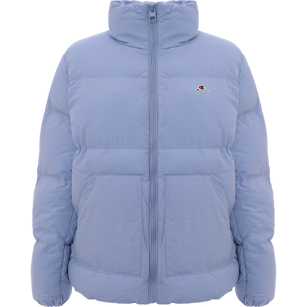 Champion Womens Small Logo Puffer Jacket In Blue