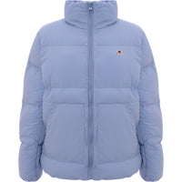 Champion Womens Small Logo Puffer Jacket In Blue