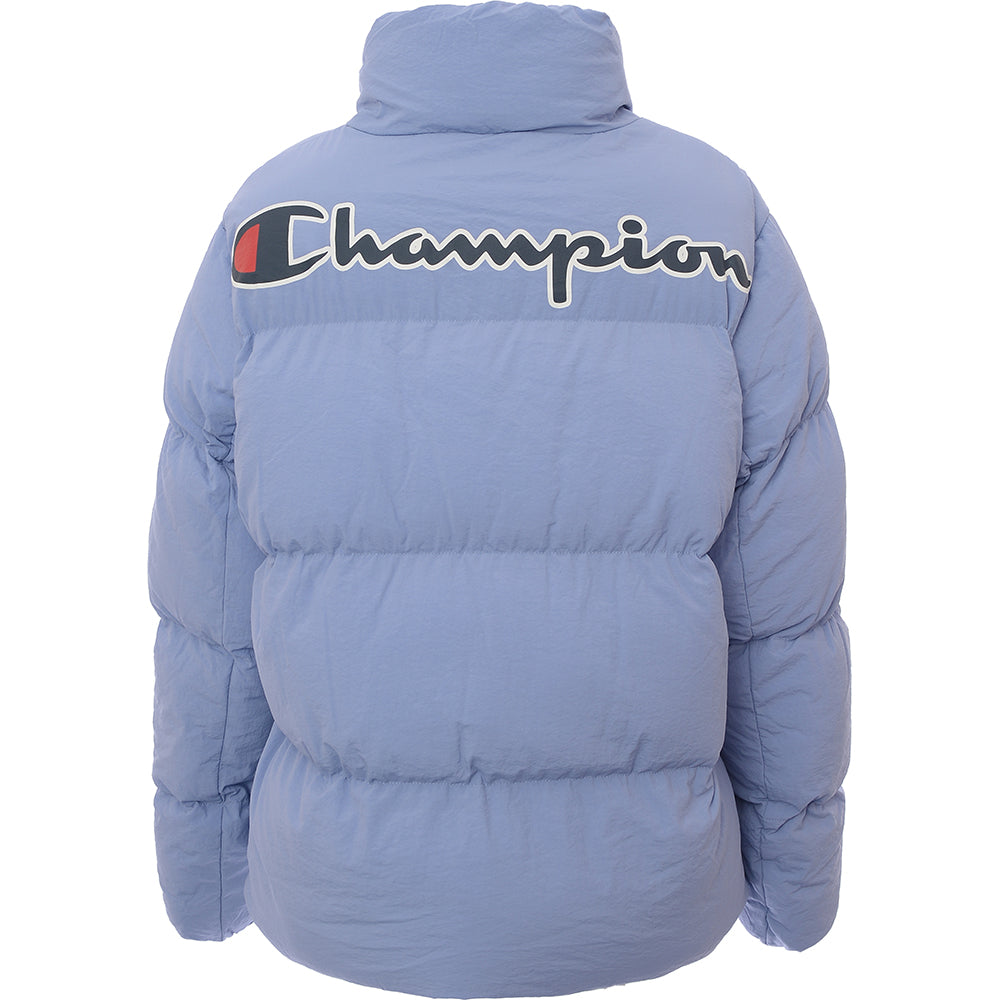 Champion Womens Small Logo Puffer Jacket In Blue