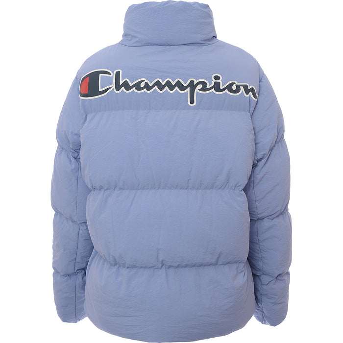 Champion Womens Small Logo Puffer Jacket In Blue