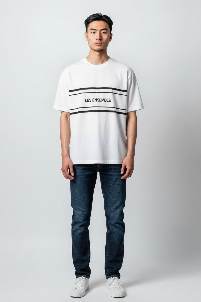 River Island Mens Slim Les Ensemble T-Shirt In White
