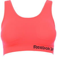 Reebok Women's Neon Cherry Alexa Seamless Crop Top Bra