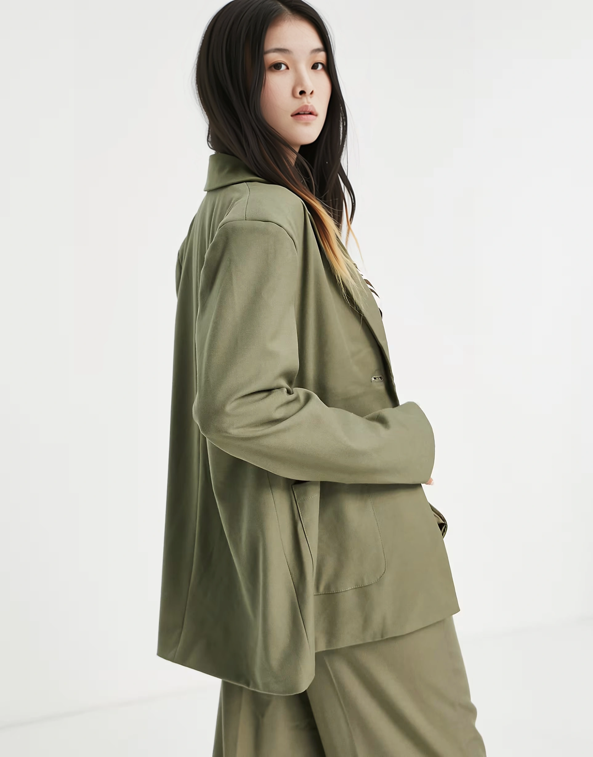 4th & Reckless Womens Oversized Blazer Co Ord In Green