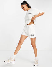 New Balance Womens Collegiate Shorts in Off White