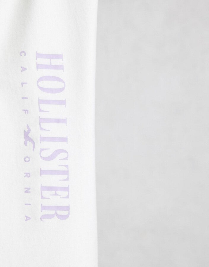 Womens Hollister Cropped Logo T-Shirt in White