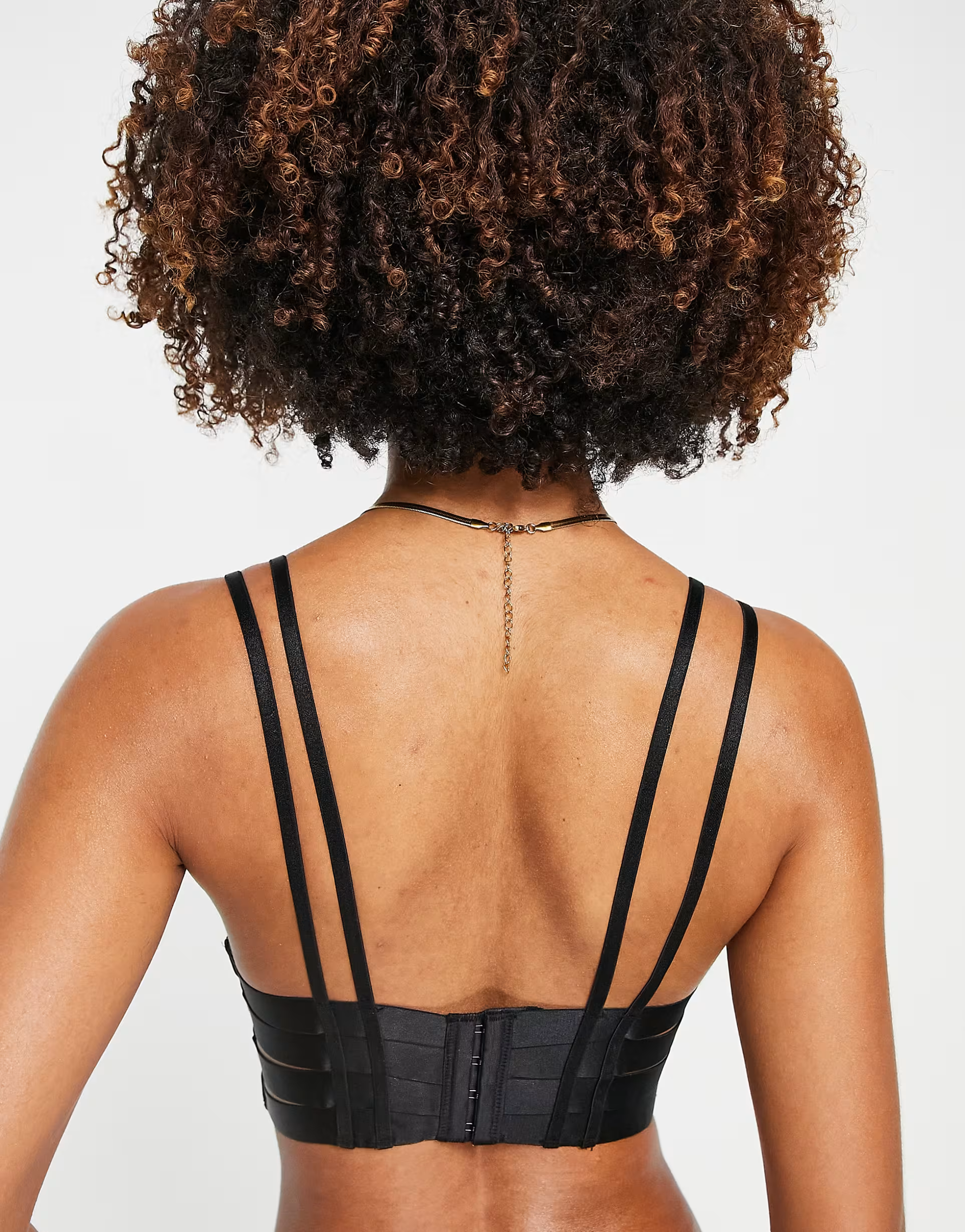 Hunkemoller Womens Athena Strappy Open Cup Longline Bra In Black