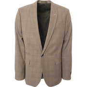 Mens River Island Suit Jacket in Brown Check