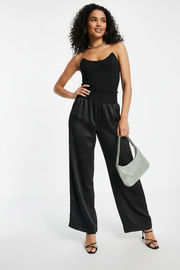 Extro & Vert Womens Satin Trouser In Black