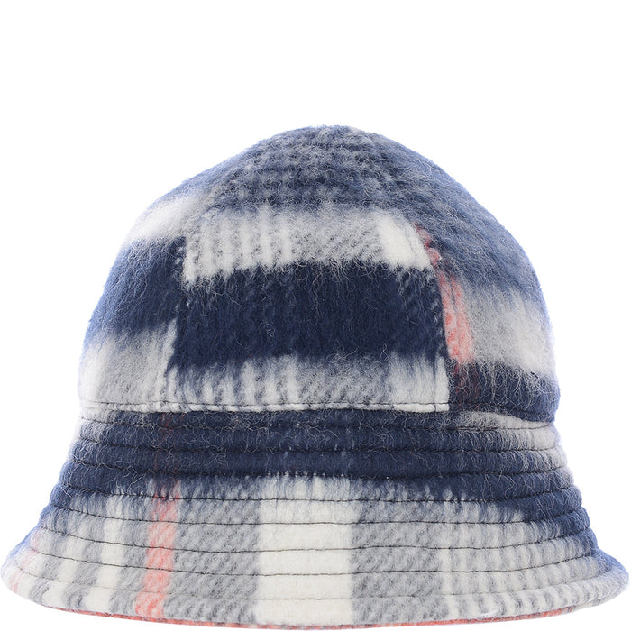 Weekday Womens Lo Recycled Brushed Check Bucket Hat in Multi