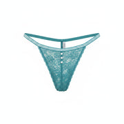 Lost Ink Womens Button Front Lace Brazillian in Teal