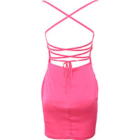 NaaNaa Women's Satin Slip Dress in Pink