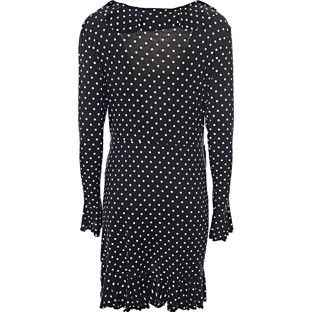 Womens I Saw It First Polka Dot Print Ruffle Hem in Black