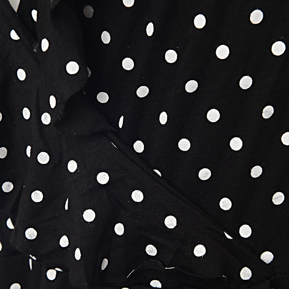 Womens I Saw It First Polka Dot Print Ruffle Hem in Black