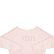 Womens Puma Cropped Crew Neck Sweatshirt in Pink