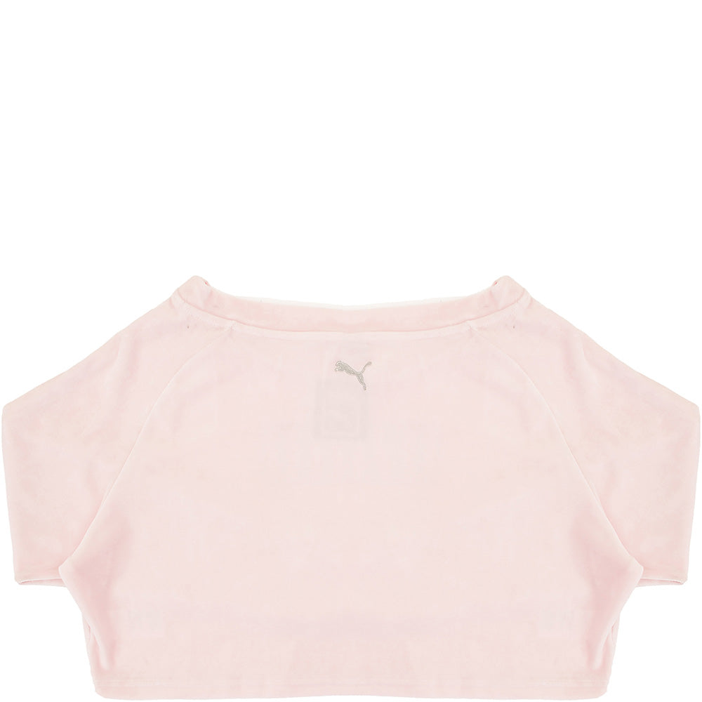 Womens Puma Cropped Crew Neck Sweatshirt in Pink