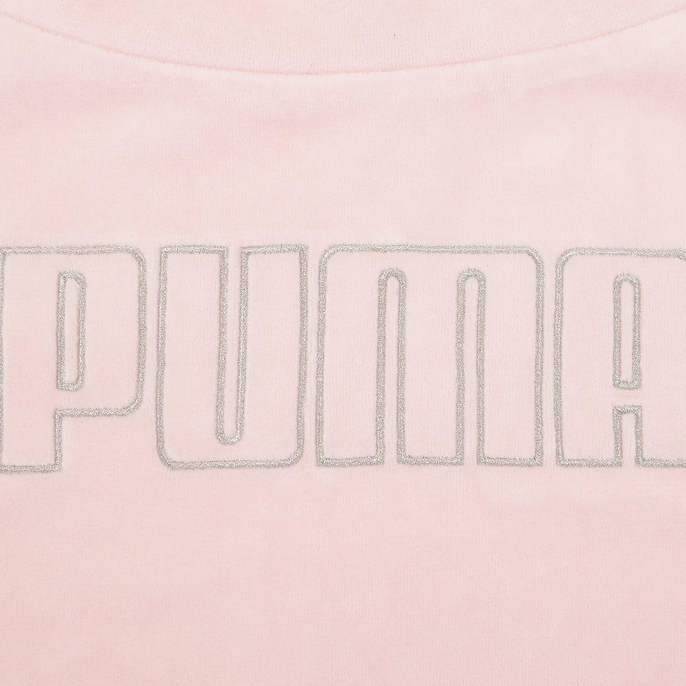 Womens Puma Cropped Crew Neck Sweatshirt in Pink