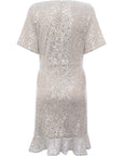 Forever New Women's Silver-Silver Curve Cap Sleeve Frill Hem Sequin Mini Dress