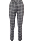 Brave Soul Mens Skinny Fit Grey Check Cropped Suit Trousers