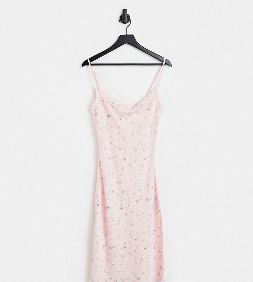 Y.A.S Womens Petite Cami Midi Dress in Pale Pin in Pink
