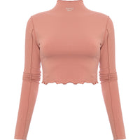 Reebok Women's Seam Detail Long Sleeve Crop Top in Pink