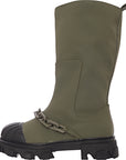 Public Desire Men's Green Lincoln Chain Rain Boots