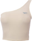 Reebok Women's White Assymetric One Shoulder Crop Top